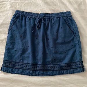 J.Crew Linen Chambray Embroidered Skirt Small